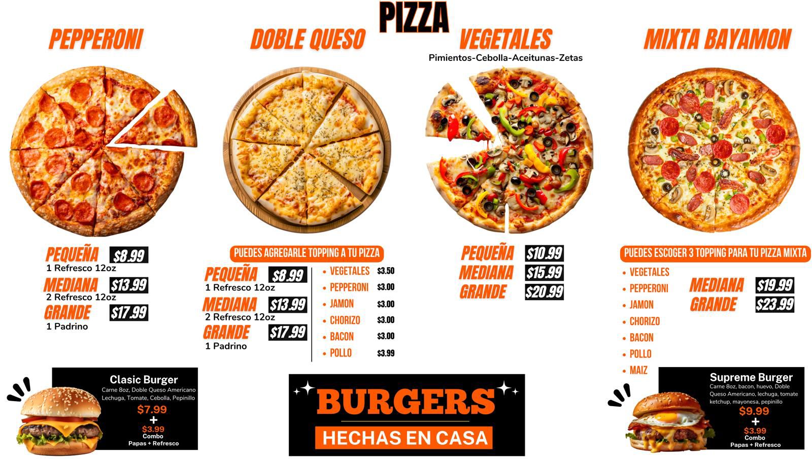 Menú Pizza